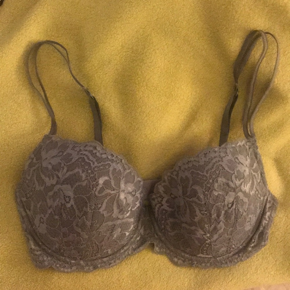 VS PINK Gray Lace Date Night Bra